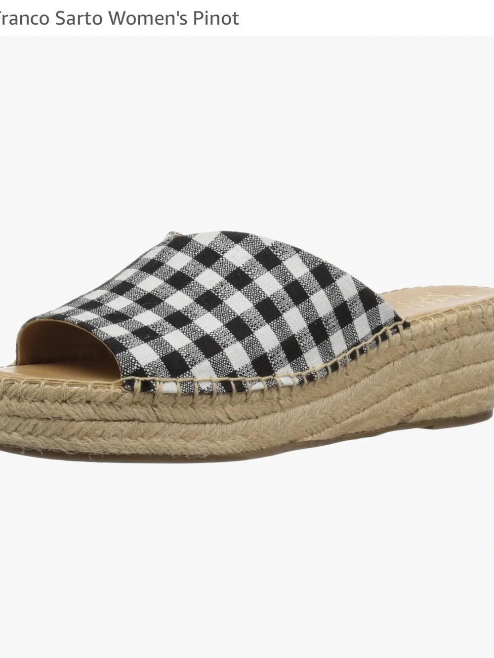 Franco Sarto Gingham Espadrille Slip on Slide Sandals Women’s 7